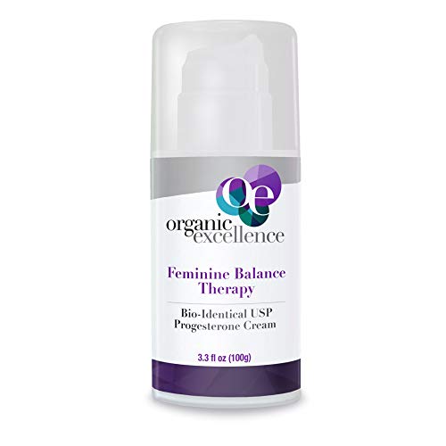 Organic Excellence Feminine Balance Therapy - USP Bio-Identical Progesterone Cream - 3 oz