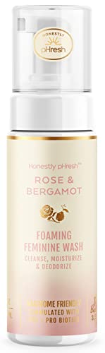 Honestly pHresh Natural Prebiotic & Probiotic Foaming Feminine Wash, pH Balanced with Essential Minerals