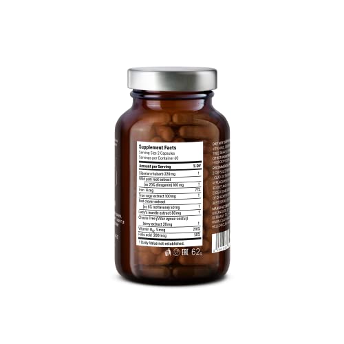 CLAV Natural Hormone Balance for Women - PMS Relief with Siberian Rhubarb, Wild Yam & Vitex Berry
