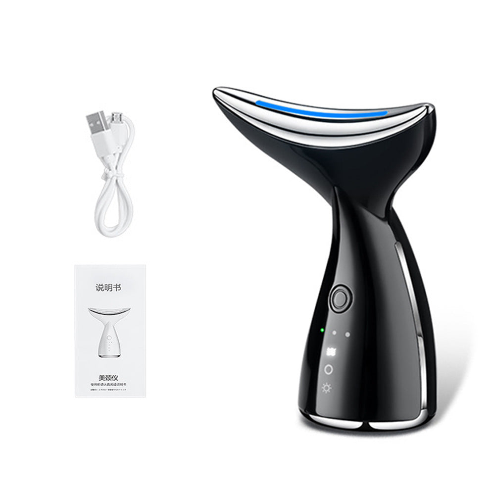 EMS Neck & Face Lifting Device with LED Light Therapy - Skin Firming & Double Chin Contour Tool