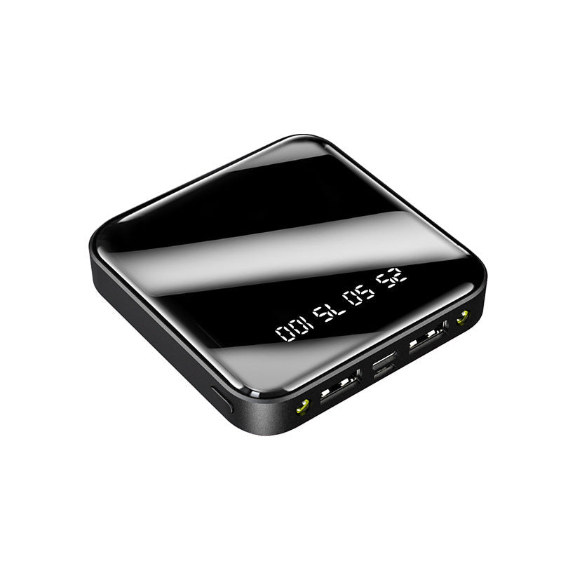 10000mAh Mini Power Bank with Mirror Digital Display - Portable Charger