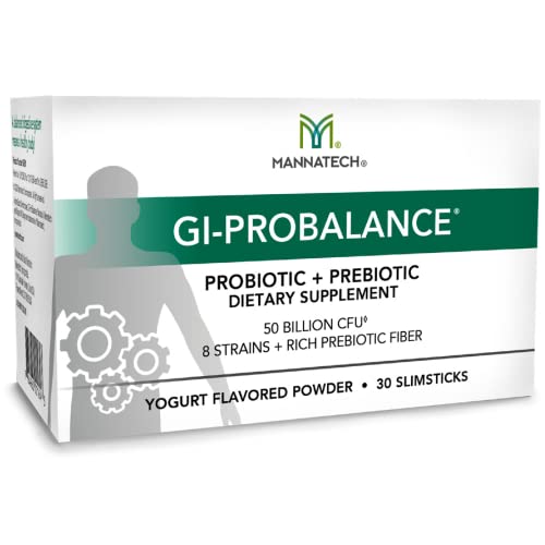 Mannatech Prebiotics and Probiotics, 30 Slimsticks, Yogurt Flavor, GI-ProBalance w/MannaBiotic Blend