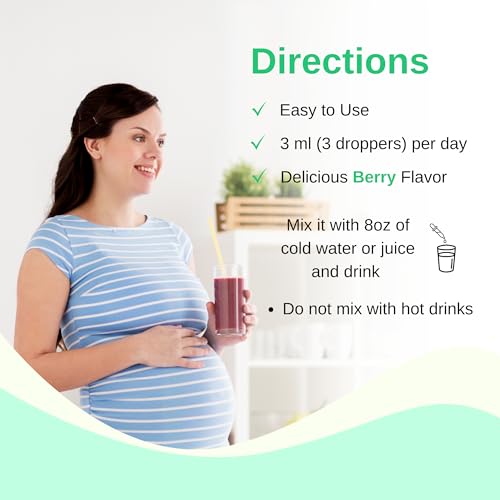 Prenatal + Postnatal liposomal Liquid Drops with Iron - 30 Day Supply - 3 FL Oz - Non-GMO