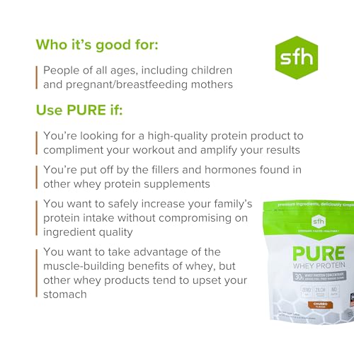 SFH Pure Whey Protein Powder Best Tasting 100% Grass Fed Whey - All Natural