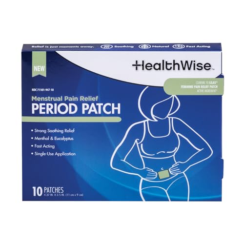 HealthWise Menstrual Pain Relief Period Patch | 10% Menthol | Strong, Soothing Relief