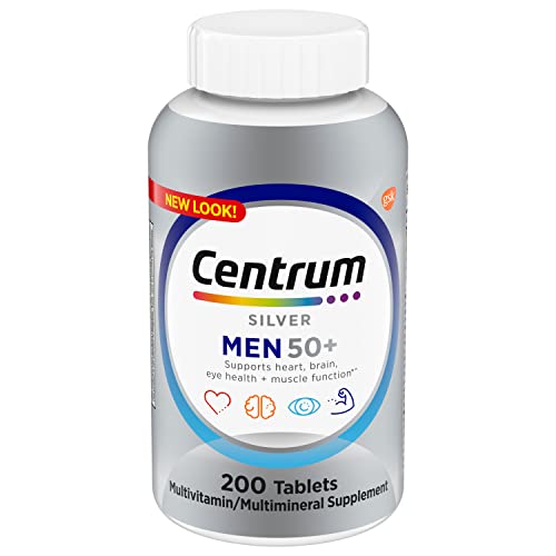 Centrum Silver Men's 50+ Multivitamin with Vitamin D3, B-Vitamins, Zinc for Memory 