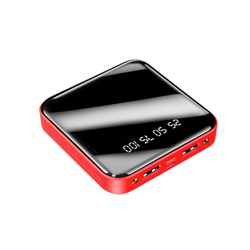 10000mAh Mini Power Bank with Mirror Digital Display - Portable Charger