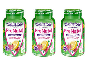 Vitafusion Prenatal, Gummy Vitamins IyVNst, 3Pack (90 Count)