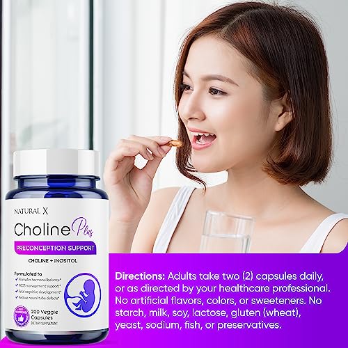 Natural X Choline Plus Inositol Fertility Supplements - Myo-Inositol and Choline Preconception Vitamins