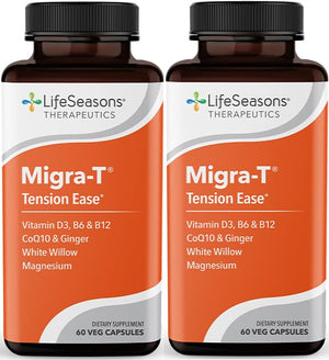 LifeSeasons Migra‑T - White Willow Bark, Magnesium, CoQ10 & Ginger - 60 Count (Pack of 2) LifeSeasonsBuy Supplements Australia