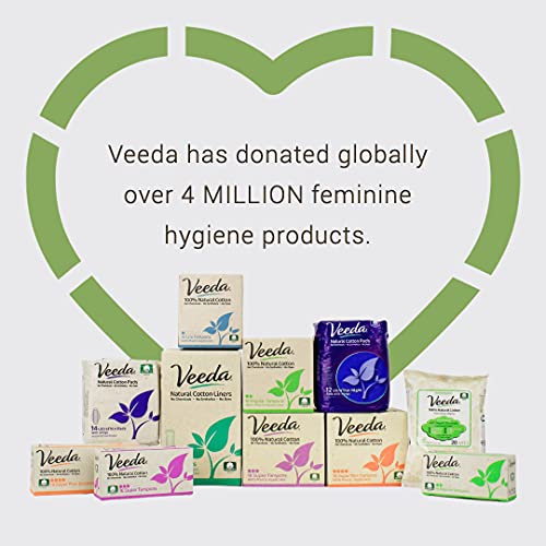 Veeda Ultra-Thin Absorbent Day Pads with 100% Natural Cotton Top Sheet are Always Chlorine
