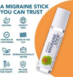 Basic Vigor Migrastil Migraine Stick Rollon - Fast Cooling Comfort for Your Head 3-Pack. Aromatherapy with Peppermint & Other Essential Oils. Metal Roller. Made in USA by Basic Vigor Basic VigorBuy Supplements Australia