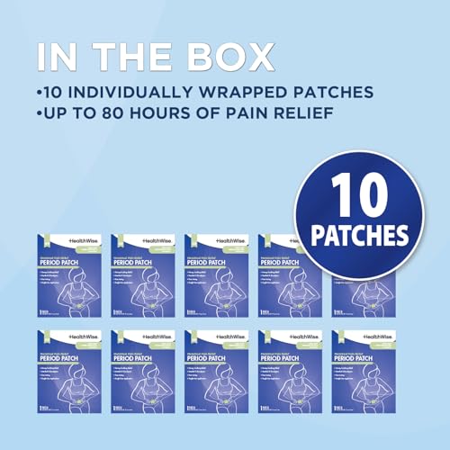 HealthWise Menstrual Pain Relief Period Patch - 10% Menthol - Strong, Soothing Relief