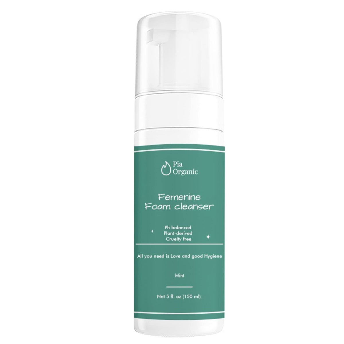 Pia Organic Mint Feminine Foam Cleanser Organic wormwood/olive leaf, Foaming PH Balance Feminine Wash