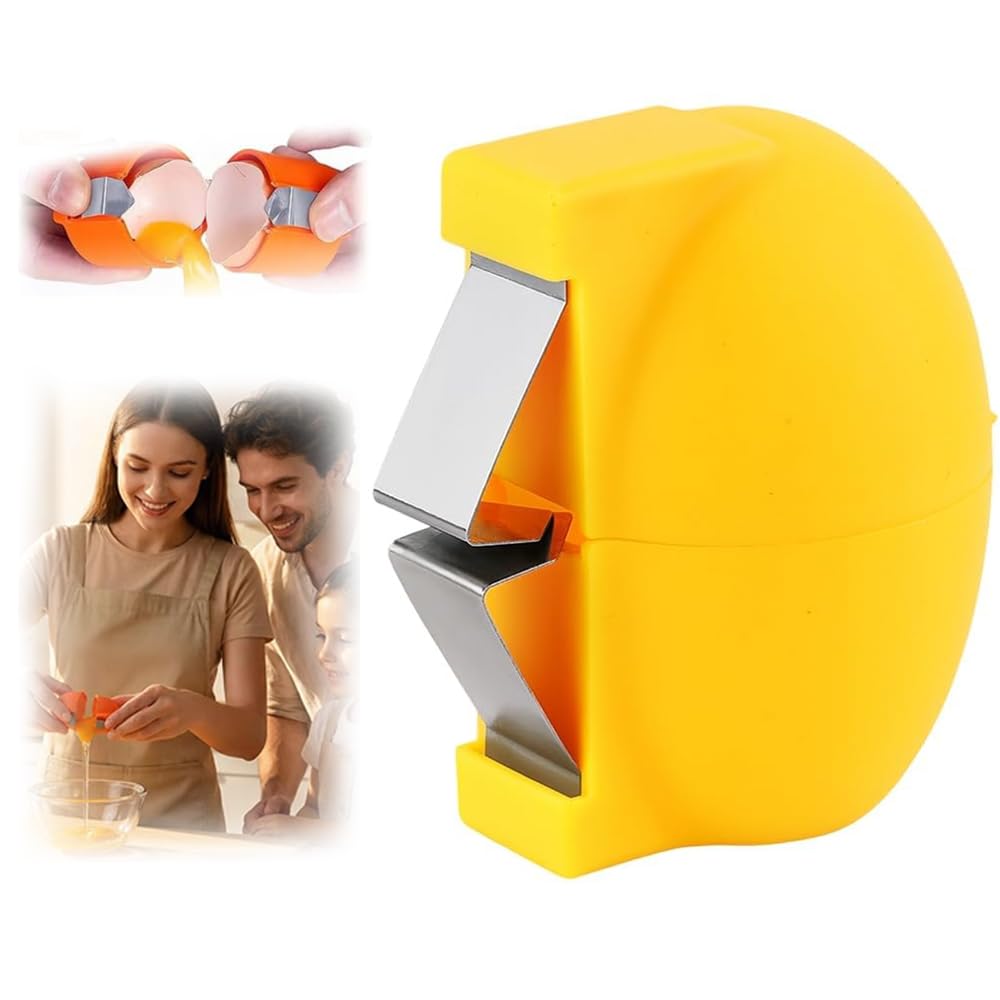 New Egg Shell Opener Egg Cracker Tool Stainless Steel, Multifunctional Egg Shell Opener for Raw Or Hard-Boiled Eggs, Kitchen Gadget for Cooking Baking (Yellow) CLRZOLBuy Supplements Australia