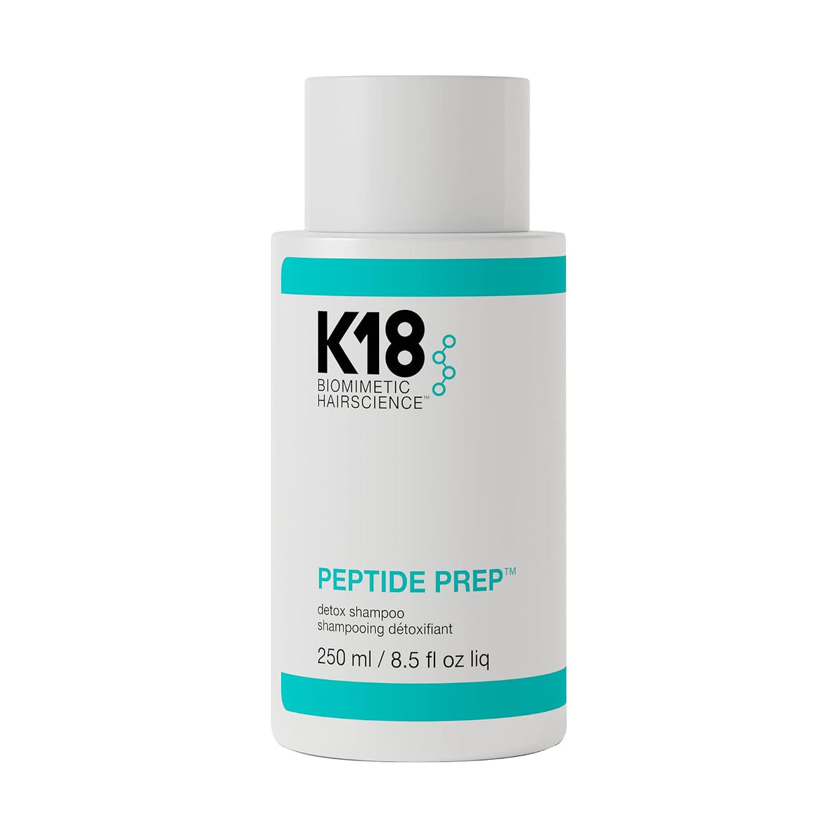 K18 Peptide Prep Detox Shampoo - Color Safe Clarifying Shampoo for Build Up Removal - Gently Removes Dirt, Oil + Metals from Hard Water with Activated Charcoal + Salicylic Acid