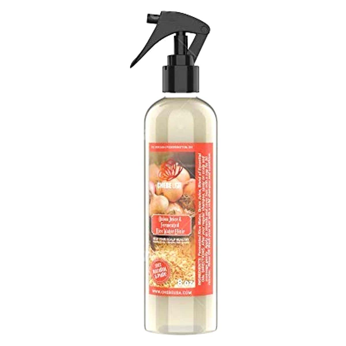 Fresh Onion Juice & Rice Water Hair Growth Spray with Rosemary & Mint (4 oz)– Strengthens Roots, Reduces Hair Fall, Promotes Thicker, Fuller Hair–Natural Scalp Treatment for Men & Women