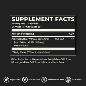 LifeSeasons Essentials Ashwagandha - Stress & Sleep Support Supplement - Calm & Focused Mind - Improves Athletic Performance & Brain Function - 900mg per 2 Capsules - 60 Capsules LifeSeasons buy supplements Au