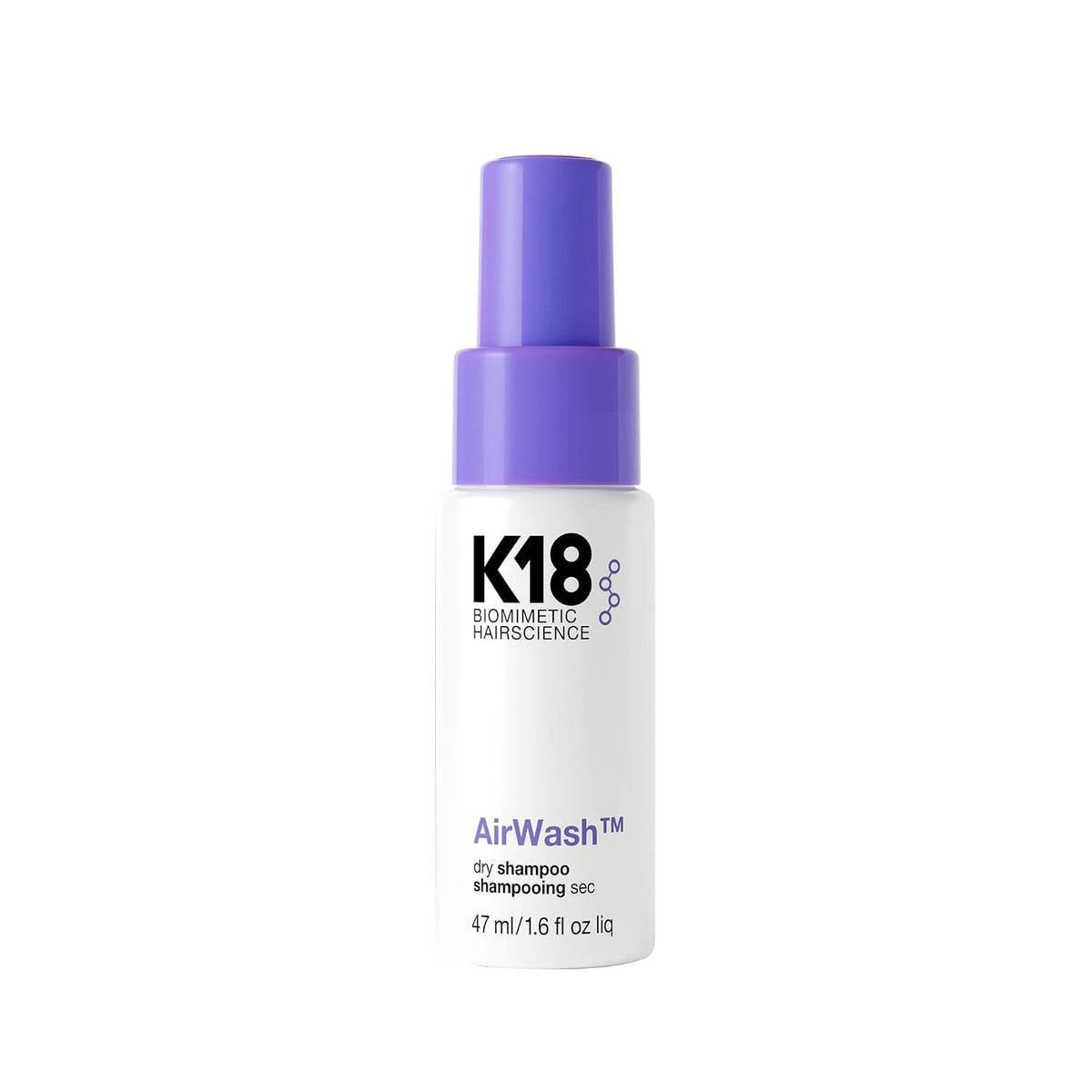 K18 AirWash Dry Shampoo, Non-Aerosol, Balances Scalp & Controls Excess Oil Production