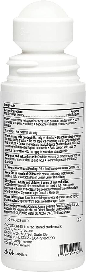 CryoDerm Pain Relieving, 3 Fl Oz (Pack of 4) CryoDermBuy Supplements Australia