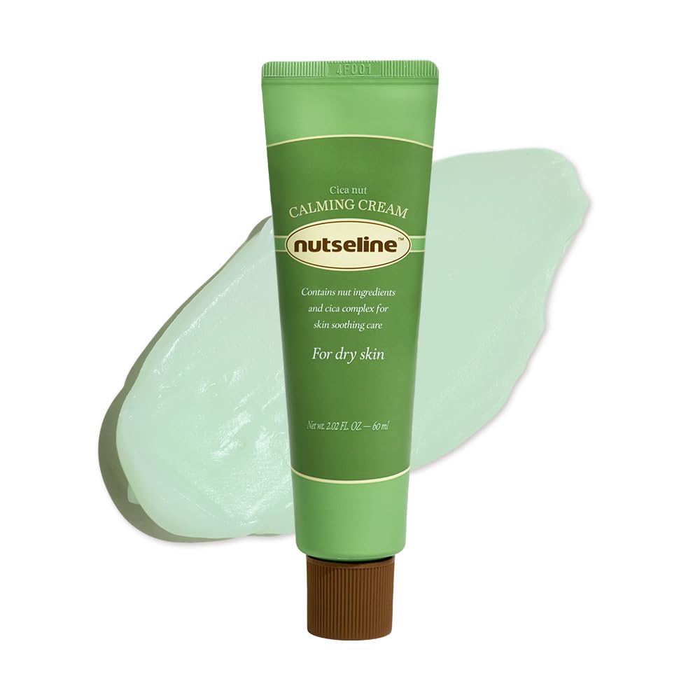 nutseline Cica Nut Calming Cream -Korean Skin Care 60ml - Moisturizing & Soothing Cooling Cream, Niacinamide 3%, Centella for Redness Relief