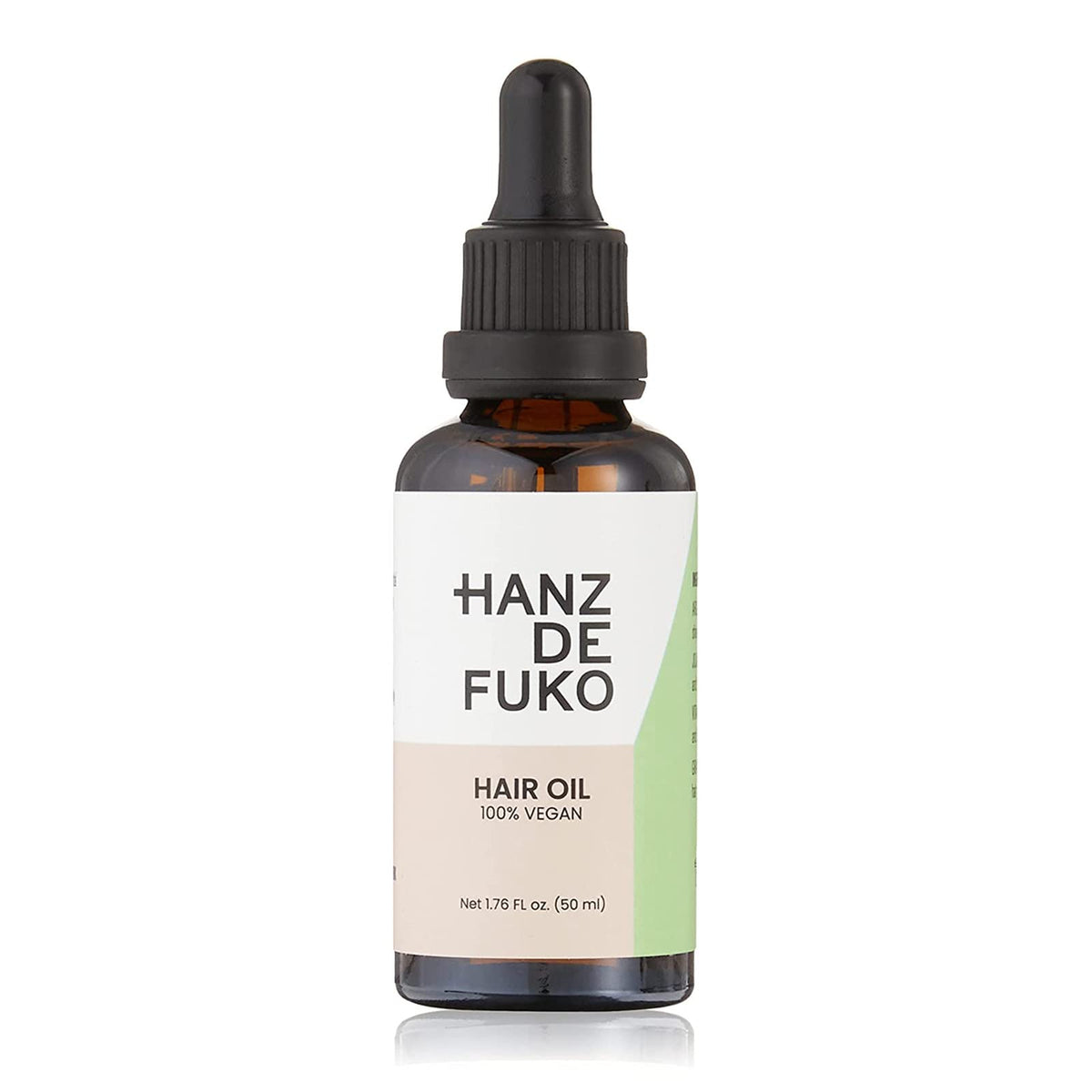 Hanz de Fuko Vegan Hair and Beard Oil - Supports Growth, Beard Health and Softer, Smoother Hair - Hydrating Formula with Argan & Jojoba Oil, Vitamin E and Grape Seed Extract –1.76 oz., Travel Size