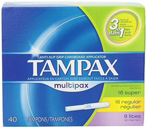 Tampax Cardboard Applicator, Multipax Tampons 40 Count