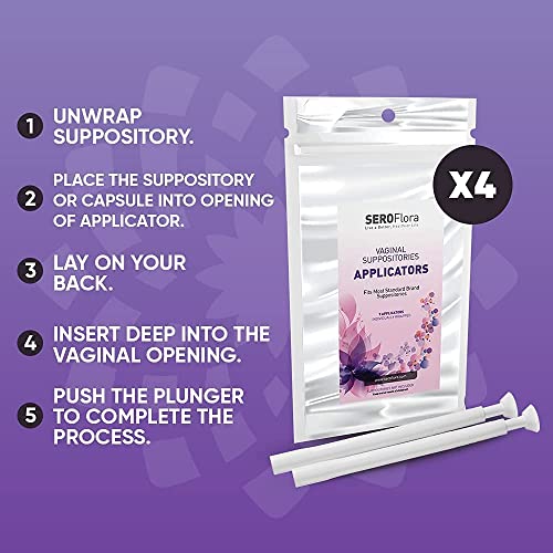 SEROVERA Seroflora Boric Acid Vaginal Suppository Applicator for Capsules 28 Pack