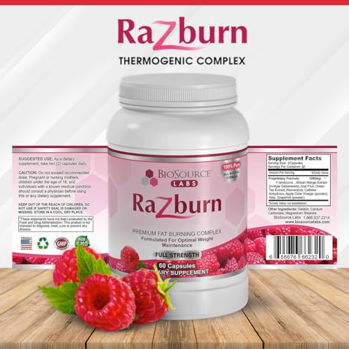 BioSource Labs Razburn - Premium Thermogenic Complex Pills with Natural Ingredients