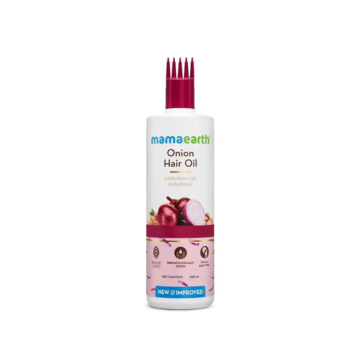 Mamaearth Onion Hair Oil - Natural & Organic Anti Hair Loss & Hair Fall Control Oil with Redensyl - for Color Treated & All Hair Types - 8.45 Fl Oz (250ml)