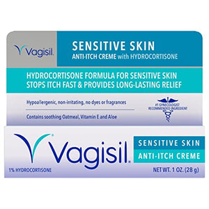 Vagisil Maximum Strength Feminine Anti-Itch Cream for Women, Sensitive Skin Formula with Hydrocortisone