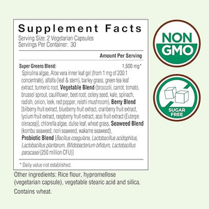 Country Farms Super Greens Vegicaps, 32 Super Foods, Whole Food Supplement, Greens, Fruit, Vegetables, Mushrooms & Probiotics, Rich in Antioxidants & Phytonutrients, 60 Count, 30 Servings Country FarmsBuy Supplements Australia