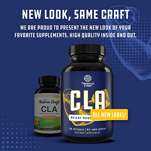 CLA Diet Weight Loss Pills - Women and Men - Pure Conjugated Linoleic Acid - Safflower