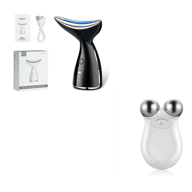 EMS Neck & Face Lifting Device with LED Light Therapy - Skin Firming & Double Chin Contour Tool