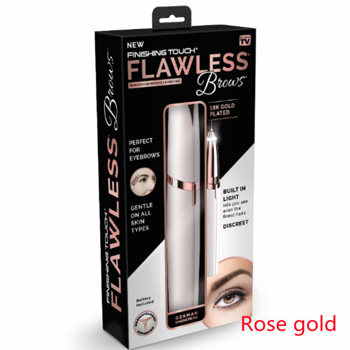 Flawlessly Brows Electric Eyebrow Remover - Painless Precision Hair Trimmer with LED Light