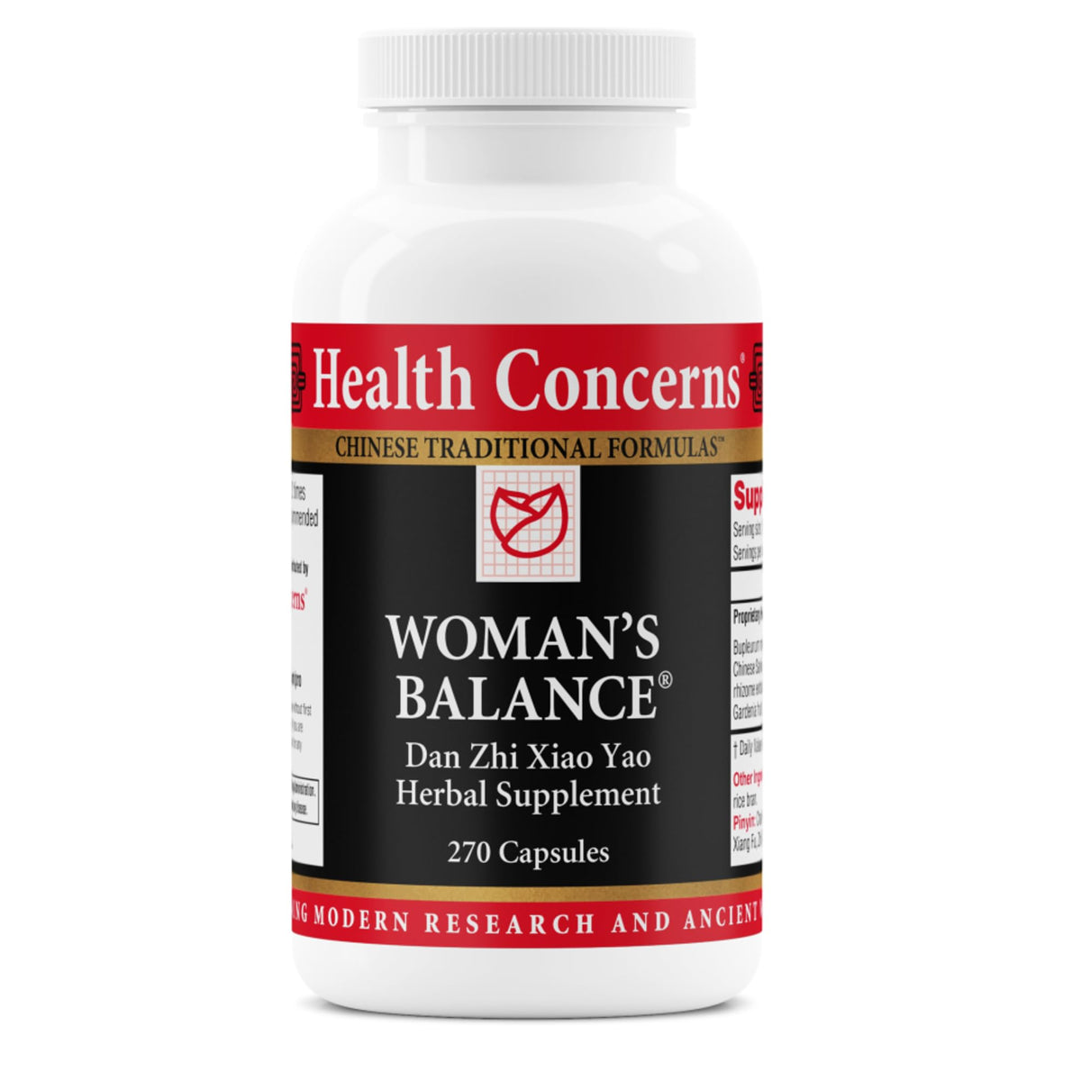 Health Concerns Woman's Balance - Herbal PMS Support Supplement for Women - Menstrual Cycle & Menopause Relief - Chinese Herbal Formula - Mood Support & Hormonal Balance - 90 Capsules