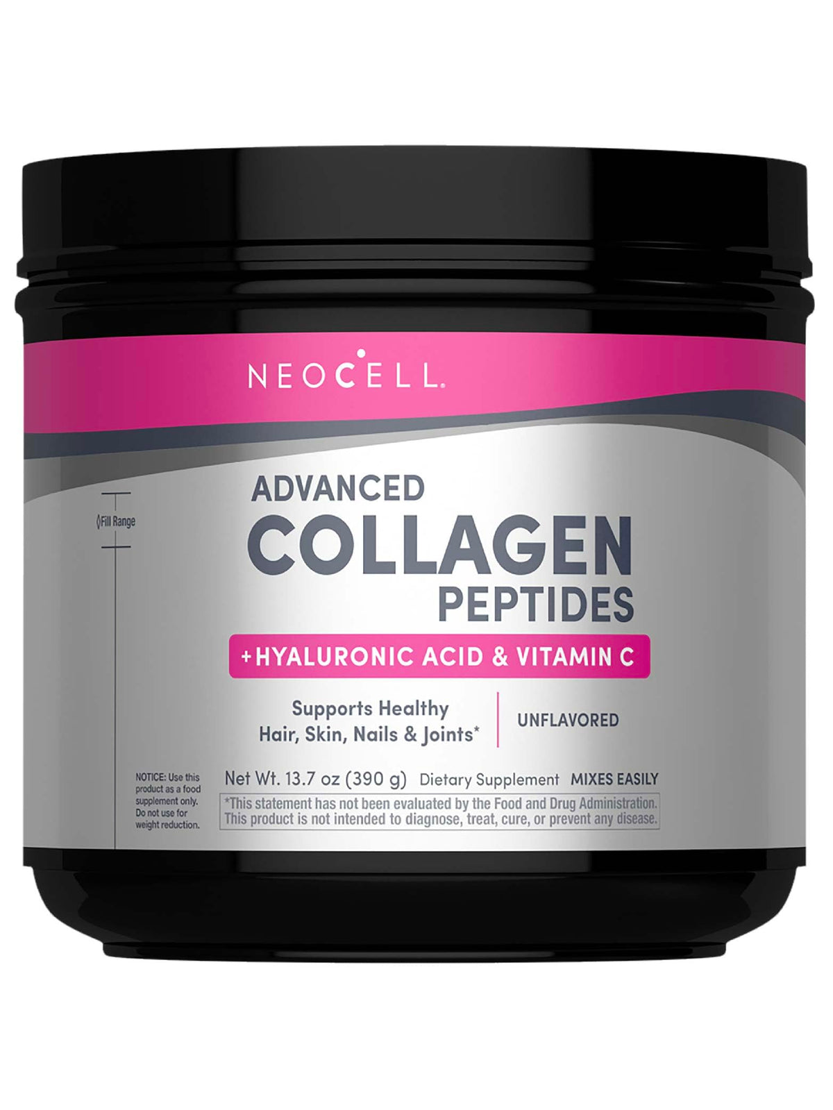 NeoCell Super Collagen Peptides - 13.7 oz - Grassfed Bovine - With Hyaluronic Acid and Vitamin C - Non-GMO, Gluten & Soy Free Supplement