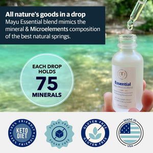 MAYU Trace Mineral Drops - 1 Bottle - 80+ Full-Spectrum Ionic Minerals for Water - Great-Tasting Mineral Supplement for Hydration - Magnesium, Potassium & Zinc - No Additives - 30 Servings mayu buy supplements Au