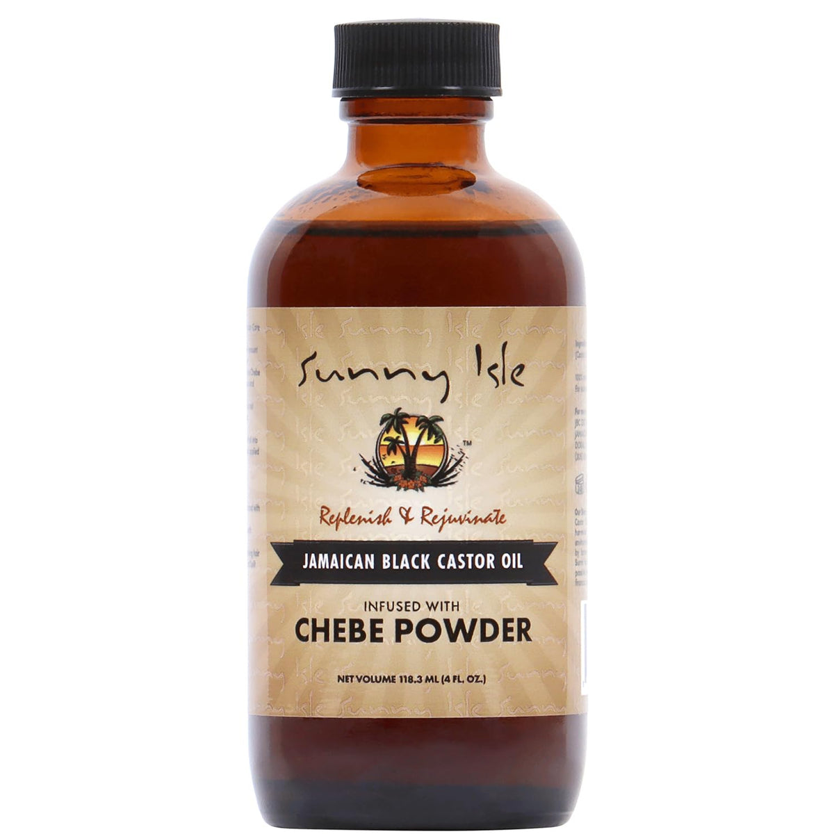 Sunny Isle Jamaican Black Castor Oil With Chebe Powder - For Hair Growth & Moisture - 4 oz