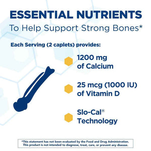 Citracal Slow Release- Calcium 1200 mg with Vitamin D3, Magnesium, Calcium Supplement, Bone Health Support, Take Once Daily Caplet, 185 Count