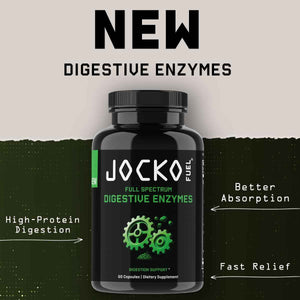 Jocko Fuel Digestive Enzymes - Full Spectrum Support, Nutrient Absorption, Gut Health Support, Digestion Aid - 60 Capsules