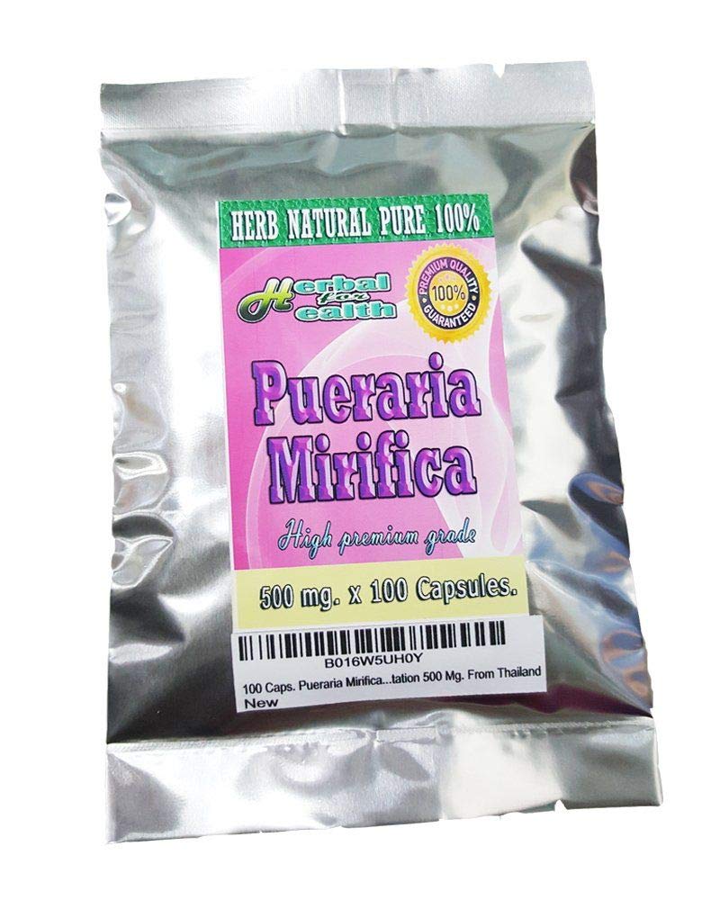 100 Caps. Pueraria Mirifica Powder Root Pure 100% Breast Augmentation 500 Mg