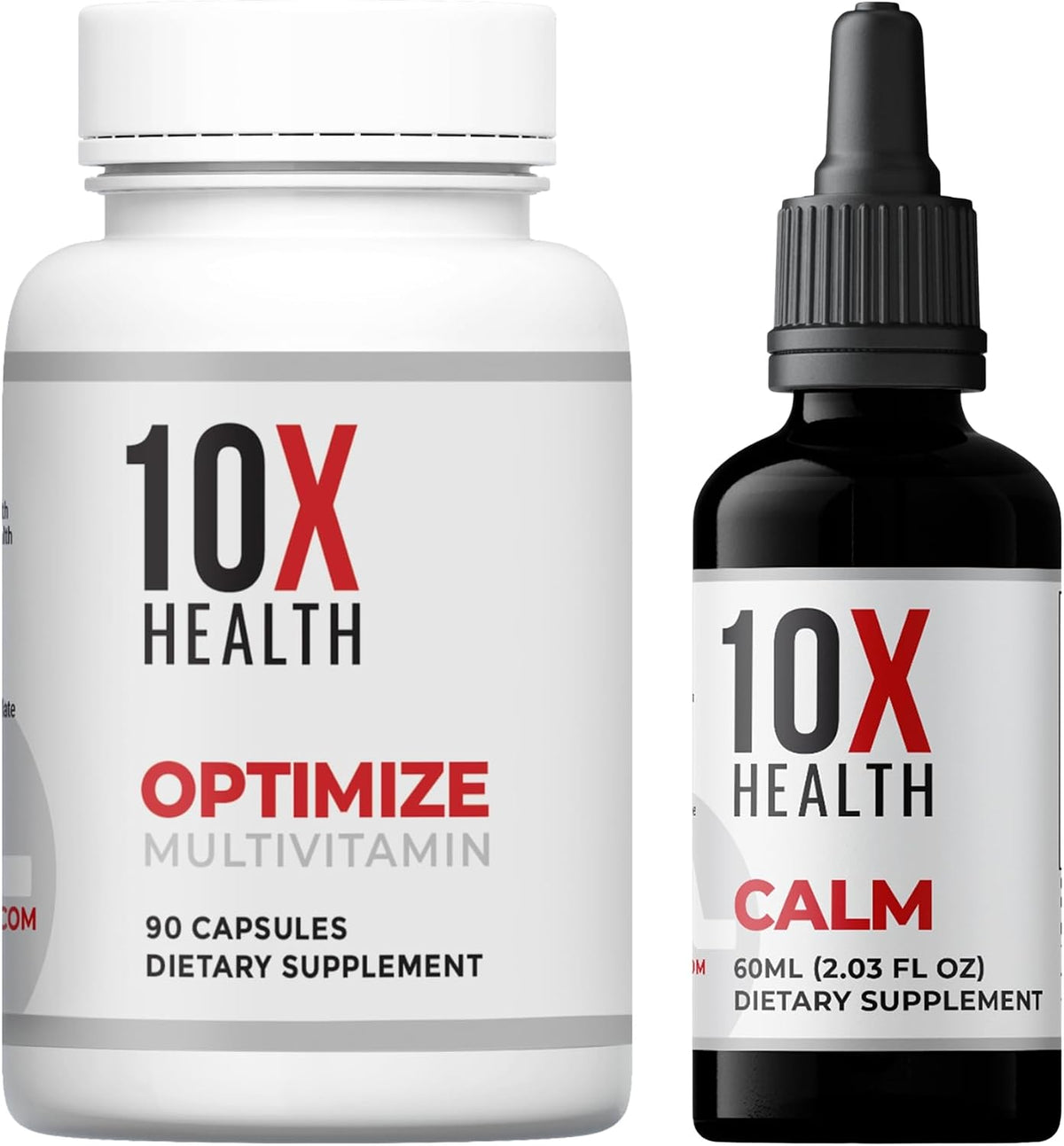 10X Health Methylated Multivitamin - Daily + Calm Kit - Multinutrient Capsules + L-Theanine & GABA Liquid Drops, 2-Pack Bundle