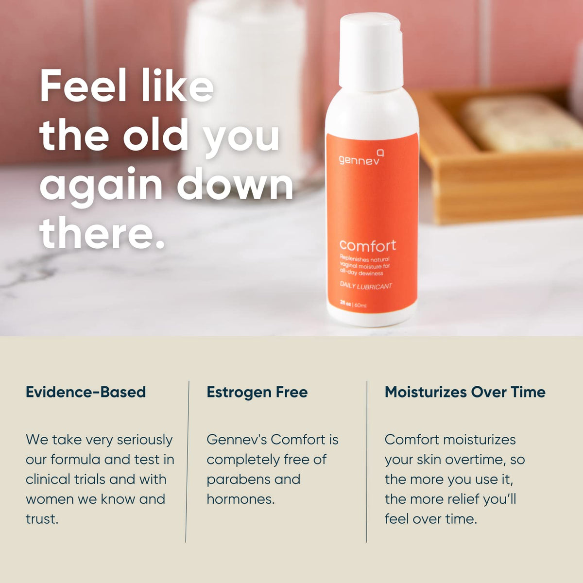 Gennev Intimate Water-Based Lubricant for Women - 2-in-1 Menopause Lubricant and Feminine