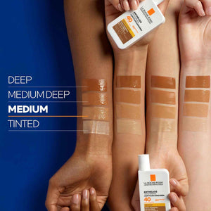 La Roche-Posay Anthelios Tinted Sunscreen SPF 40, Broad Spectrum SPF + Antioxidants, Titanium Dioxide & Zinc Oxide Sunscreen, 4 Flexible Shades With No White Cast