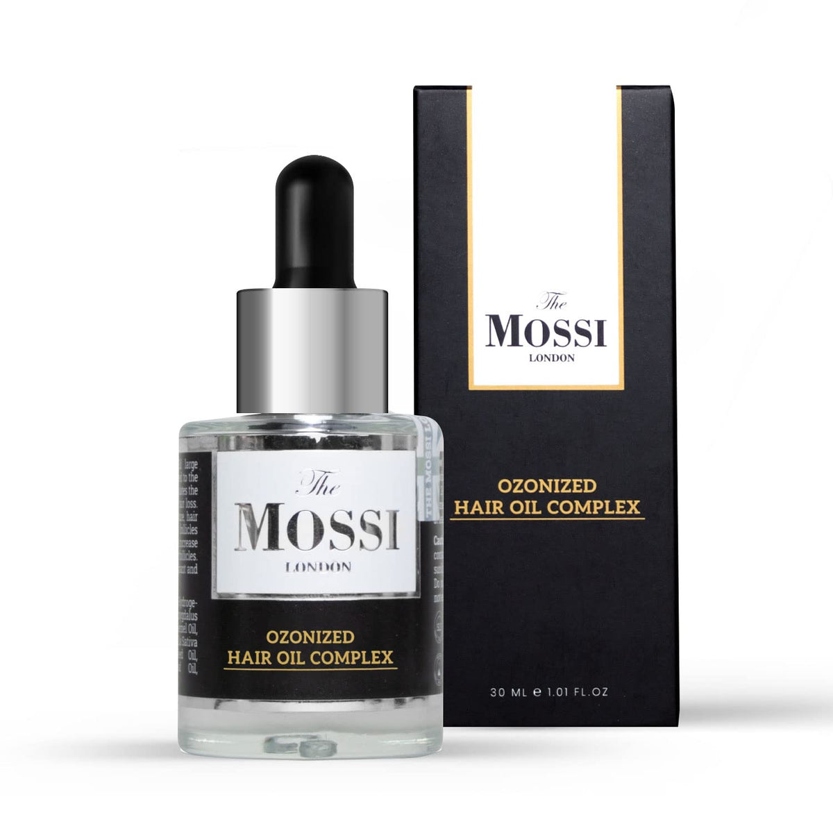 The Mossi London Ozonized Scalp Oil - Hair Growth with Argan, Jojoba & Vitamin C - Dry Scalp Treatment for Thicker-Looking Hair - Ozone Oil for Men & Women, 30ml