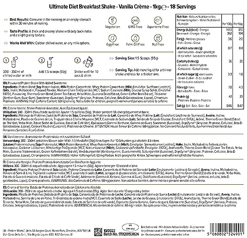 Protein Works - Ultimate Diet Breakfast Shake - Low Calorie Breakfast Shake - Low Sugar High Protein Breakfast
