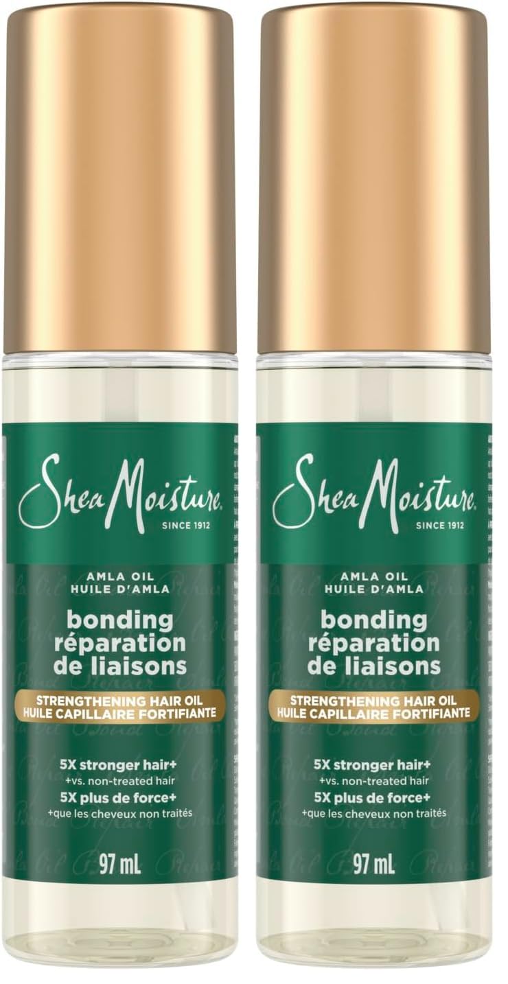 SheaMoisture Bonding Oil Amla Oil To Protect,Strengthen And Smooth Hair With Amla-Oil And Fair-Trade Shea Butter With 5X Strength-And 24-Hour Frizz & Humidity Control 3.3 Fl Oz,(Pack of 2)