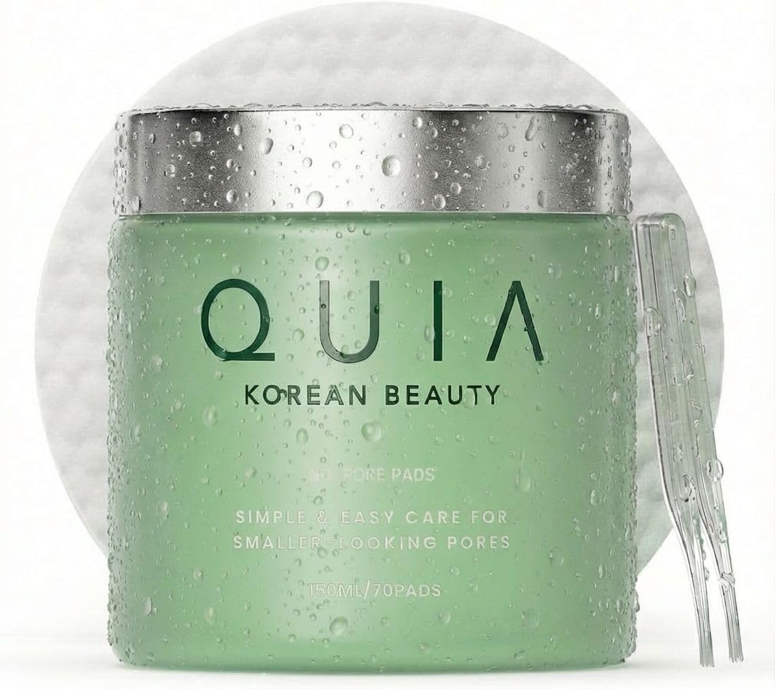 QUIA Toner Pads - AHA/BHA Dual-Action Exfoliate and Hydrate All in One - Soothing Formula for Sensitive Skin - Reduces Blackheads and Blemishes