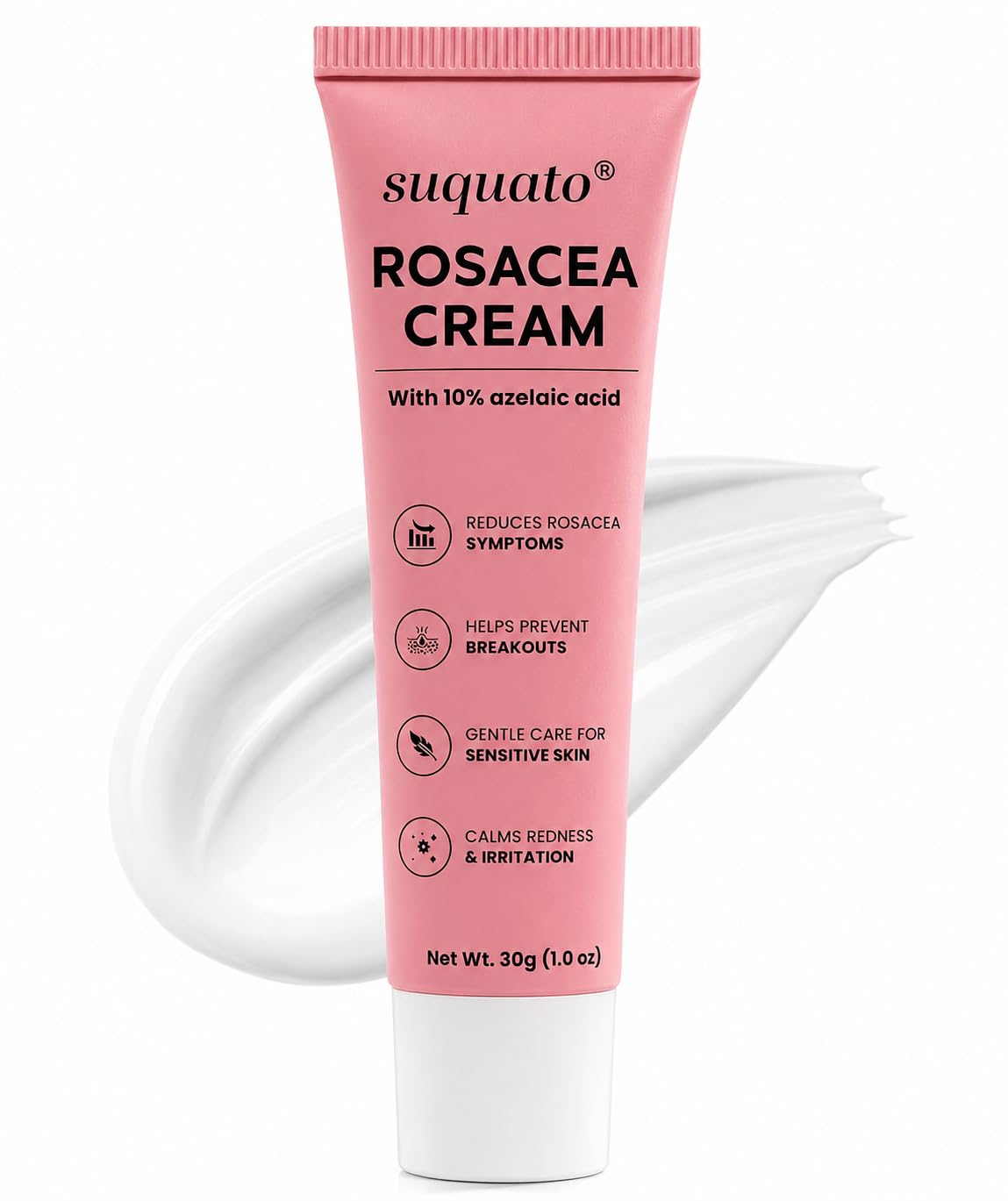 suquato 10% Azelaic Acid Cream - Rosacea Treatment for Face & Redness Reducing Face Cream - Redness & Blemish Care for Sensitive Skin
